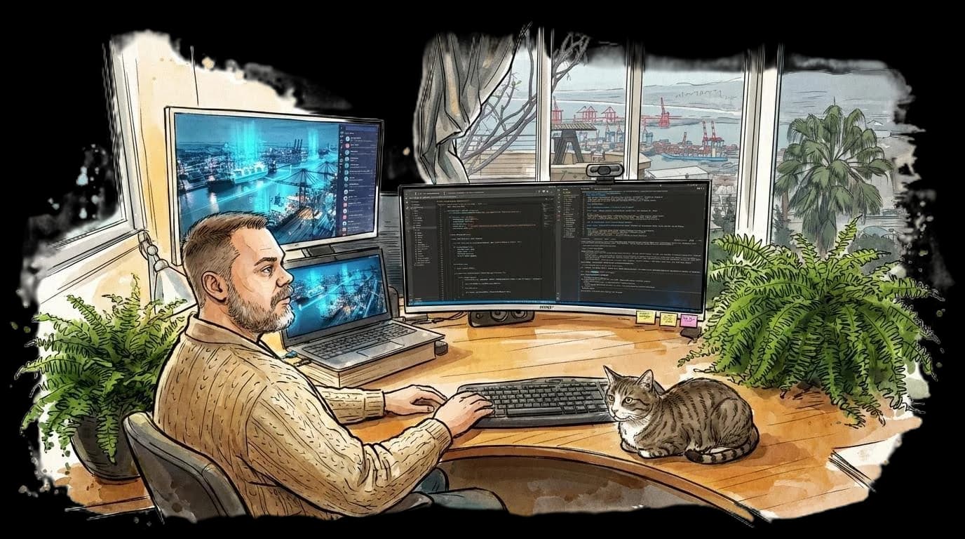 Guy Dvorkin at his workstation in Haifa